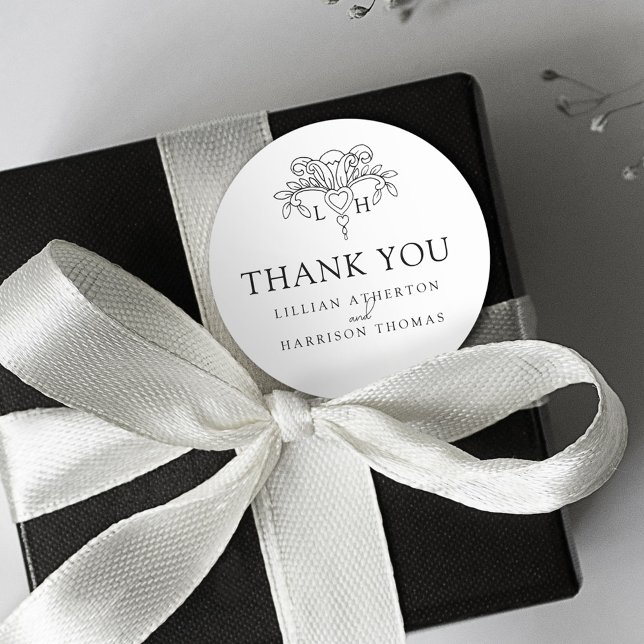 Adesivo Redondo Primavera fleur de lis elegante obrigado de casame (Criador carregado)