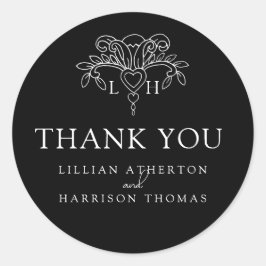 Adesivo Redondo Primavera fleur de lis obrigado de casamento