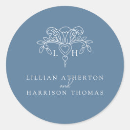Adesivo Redondo Primavera fleur de lis obrigado de casamento