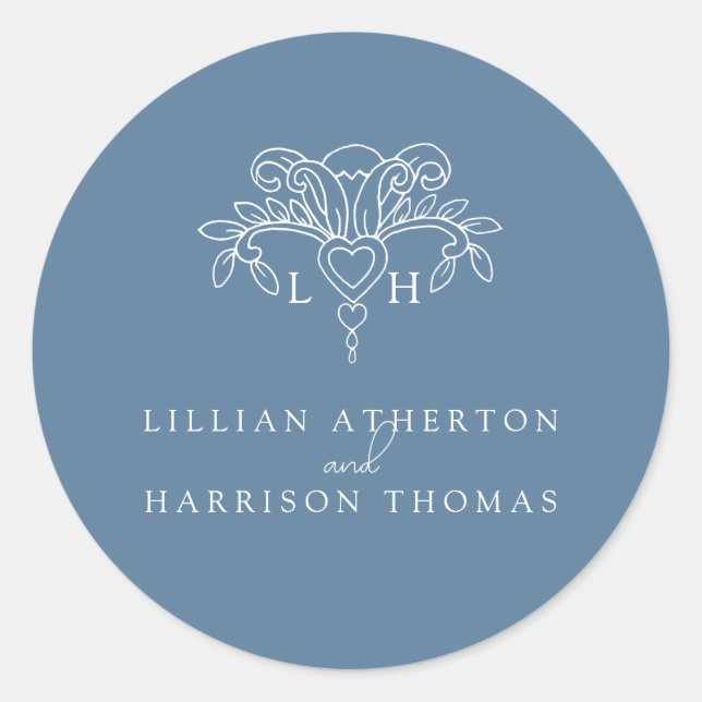 Adesivo Redondo Primavera fleur de lis obrigado de casamento (Frente)