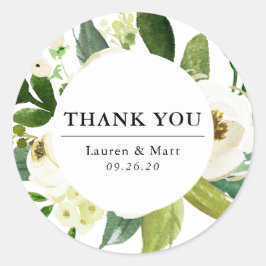 Adesivo Redondo Primavera Floral de Elegante Obrigado