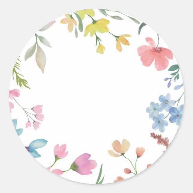 Adesivo Redondo Primavera Florals Envelope Stickers (Frente)