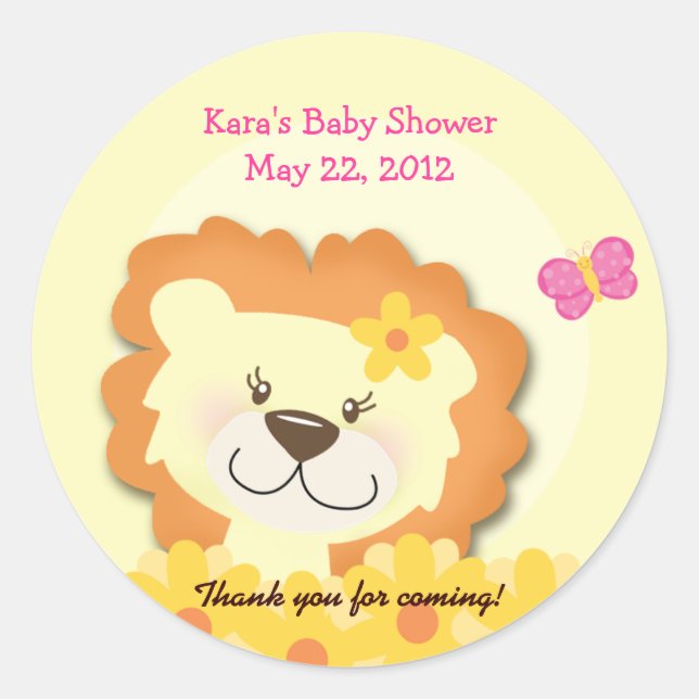 Adesivo Redondo Primavera Lion (Amarelo) Autocolante de favoritos  (Frente)