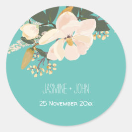 Adesivo Redondo Primavera Magnolia Buquê Flor