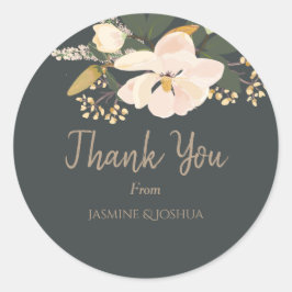 Adesivo Redondo Primavera Magnolia Buquê Flor