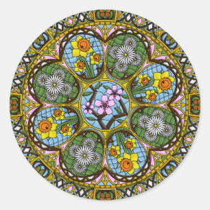 Adesivo Redondo Primavera Nouveau Sticker
