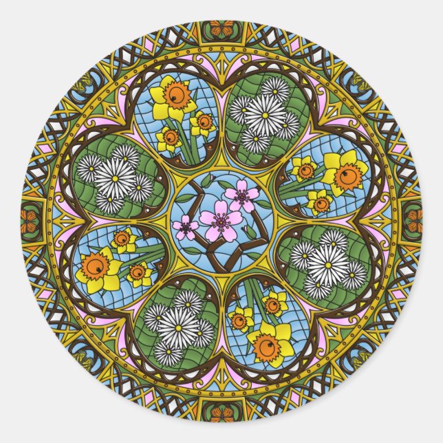 Adesivo Redondo Primavera Nouveau Sticker (Frente)