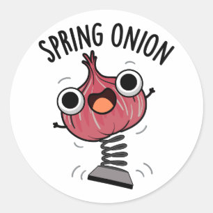 Adesivo Redondo Primavera Onion Funny Veggie Pun
