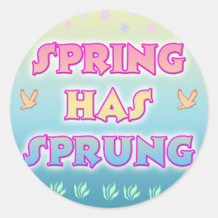 Adesivo Redondo Primavera Tem Sprung Sticker