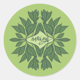 Adesivo Redondo Primavera Verde Deixa A Tipografia Estética