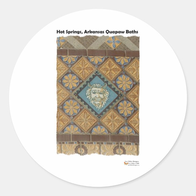 Adesivo Redondo Primaveras Quentes, Azulejos de Dome AR Quapaw Ofe (Frente)