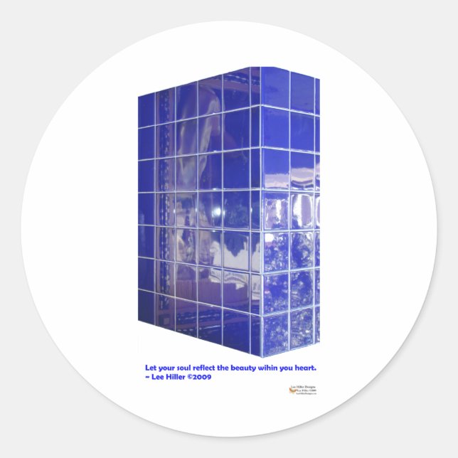 Adesivo Redondo Primaveras quentes, Roupa de Ofertas de Reflexão d (Frente)