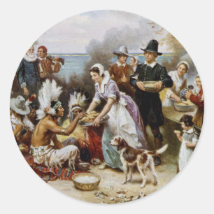 Adesivo Redondo Primeira Ação de Graças