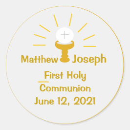 Adesivo Redondo Primeira Comunhão Personalizada