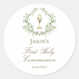 Adesivo Redondo Primeira crista de chalice comunista verde