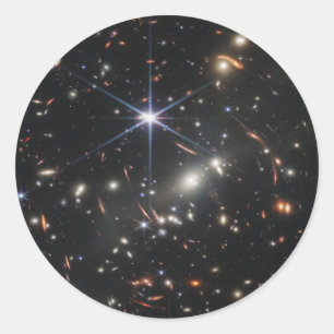 Adesivo Redondo Primeira imagem do Telescópio Espacial JWST James