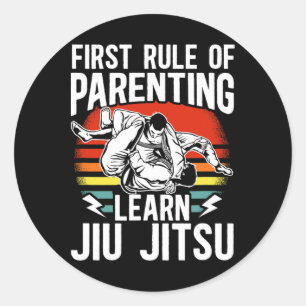 Adesivo Redondo Primeira Regra De Parentalidade Aprenda Jiu Jitsu 