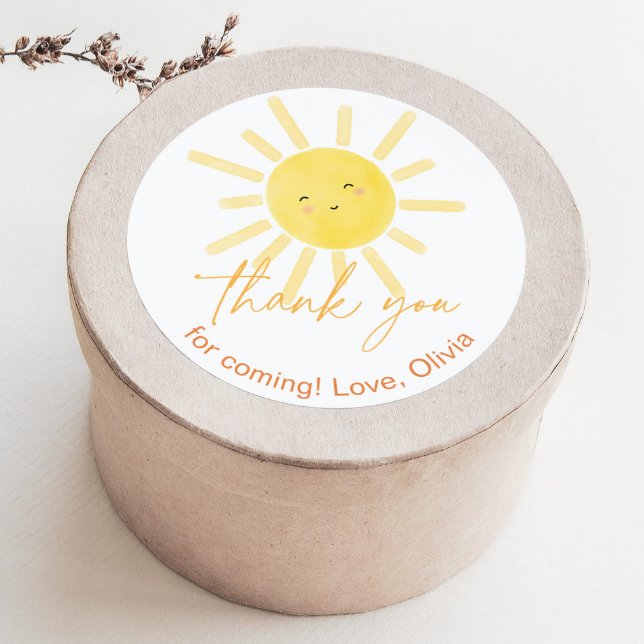 Adesivo Redondo Primeira viagem ao redor do obrigado do sol (Criador carregado)