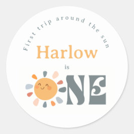 Adesivo Redondo Primeira viagem ao redor do sol