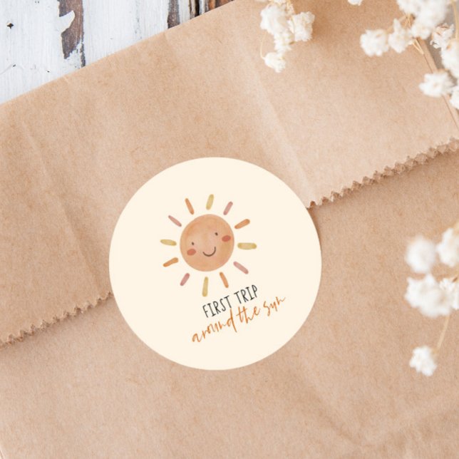 Adesivo Redondo Primeira Viagem Em Torno Do Sun 1rua Primeiro Favo (Criador carregado)