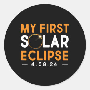 Adesivo Redondo Primeiras Garotas De Camisa Solar Eclipse 2024 Sol