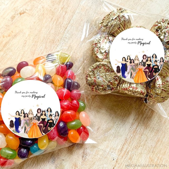 Adesivo Redondo Primeiro aniversário, aniversário de menina, tema  (Criador carregado)