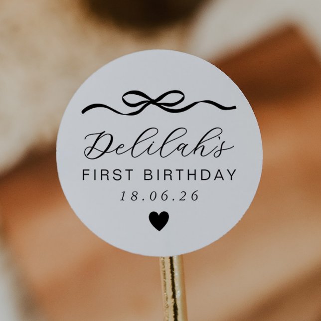 Adesivo Redondo primeiro aniversario arco (Criador carregado)