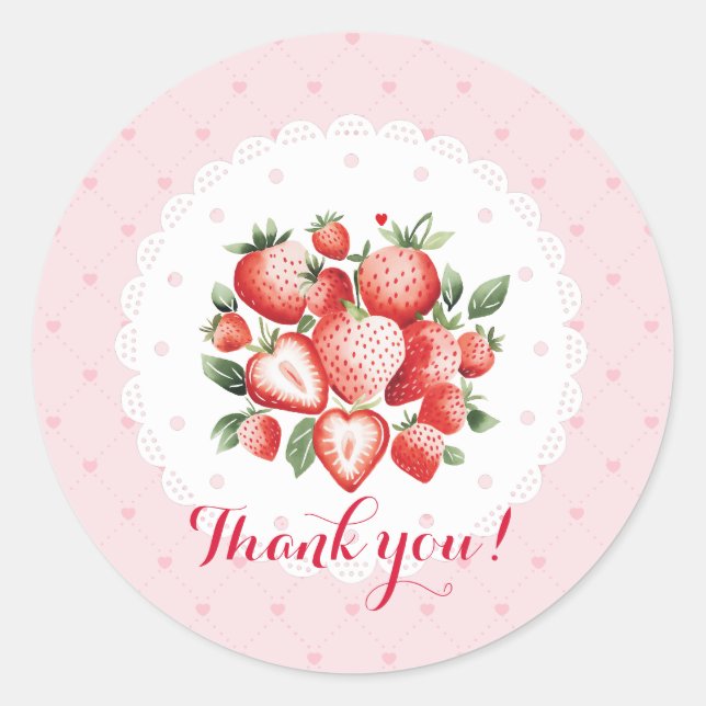 Adesivo Redondo Primeiro aniversario Berry Sweet (Frente)