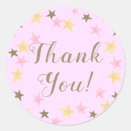 Adesivo Redondo primeiro aniversario Brilha Pequena Garota Rosa Es