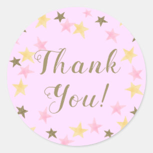 Adesivo Redondo primeiro aniversario Brilha Pequena Garota Rosa Es