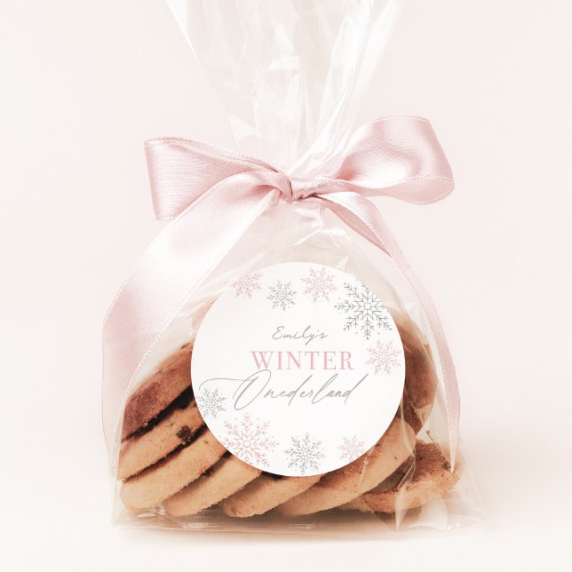 Adesivo Redondo Primeiro aniversario Cinza Rosa-Rosa da Onederland (Criador carregado)