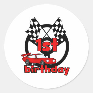 Adesivo Redondo Primeiro aniversario das corridas de carros