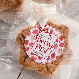 Adesivo Redondo Primeiro aniversario de Arco rosa do primeiro coqu