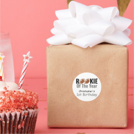 Adesivo Redondo Primeiro aniversario de futebol da Rookie