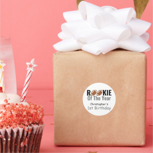 Adesivo Redondo Primeiro aniversario de futebol da Rookie