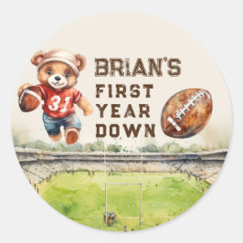 Adesivo Redondo primeiro aniversario de menino no primeiro ano