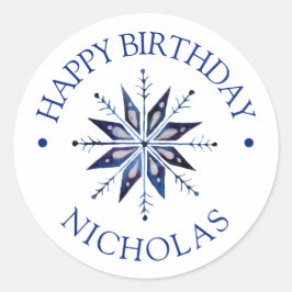 Adesivo Redondo Primeiro aniversario de Winter Onederland