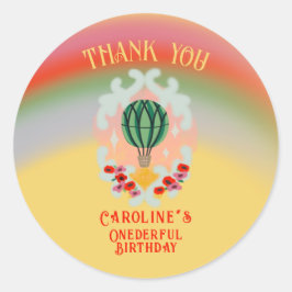 Adesivo Redondo Primeiro Aniversário do Air Balloon