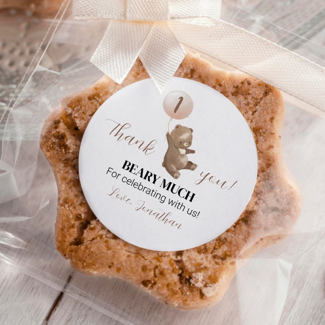 Adesivo Redondo Primeiro aniversario do balão mínimo (Criador carregado)