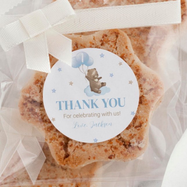 Adesivo Redondo Primeiro aniversario do balão mínimo (Criador carregado)