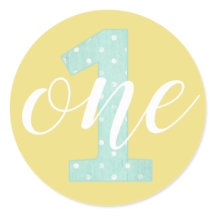 primeiro aniversario Mint & Yellow Bolinhas One