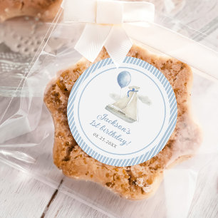 Adesivo Redondo Primeiro aniversario Náutico de Navegação Azul Pas