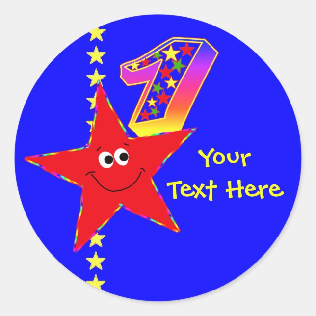 Adesivo Redondo Primeiro aniversario Red Star (Frente)