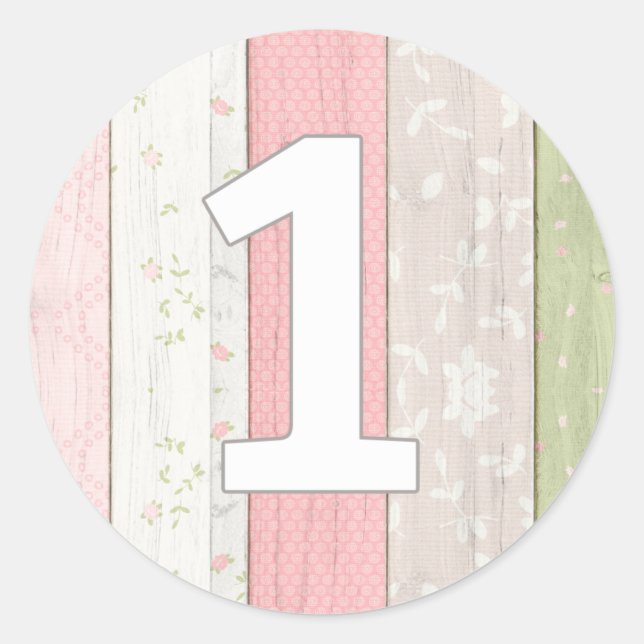 Adesivo Redondo primeiro aniversario Russo Sage Madeira Verde e Ro (Frente)