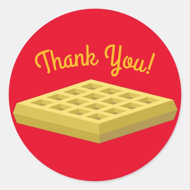 Adesivo Redondo Primeiro aniversario Waffle Cute Breakfast Brunch  (Frente)