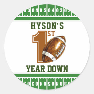 Adesivo Redondo Primeiro Ano de Redução   Festa de primeiro aniver