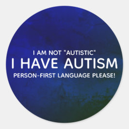 Adesivo Redondo Primeiro Autismo da Pessoa