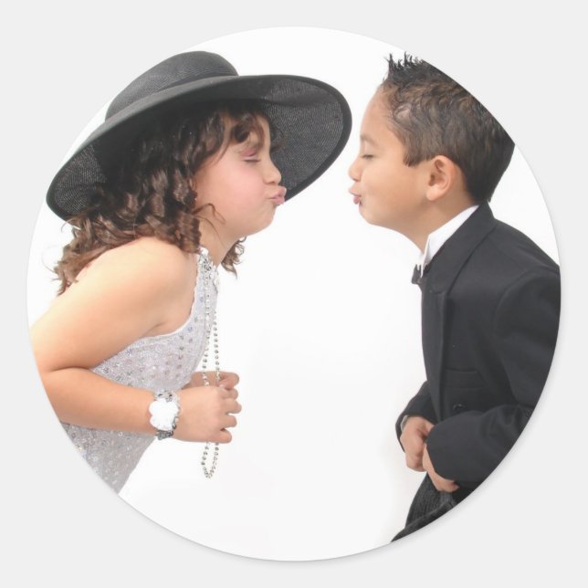 Adesivo Redondo Primeiro Beijo (Frente)