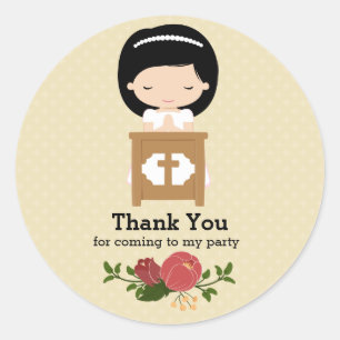 Adesivo Redondo Primeiro comunhão santamente * escolha a cor do