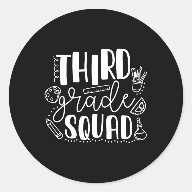 Adesivo Redondo Primeiro Dia Da Escola Professora Do Terceiro Grau (Frente)